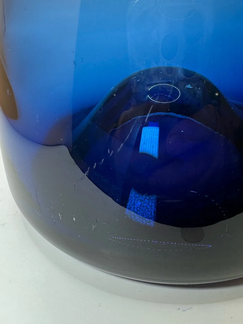 Vintage IKEA Holmegaard Blue Glass Vase – Scandinavian Modern Art Glass